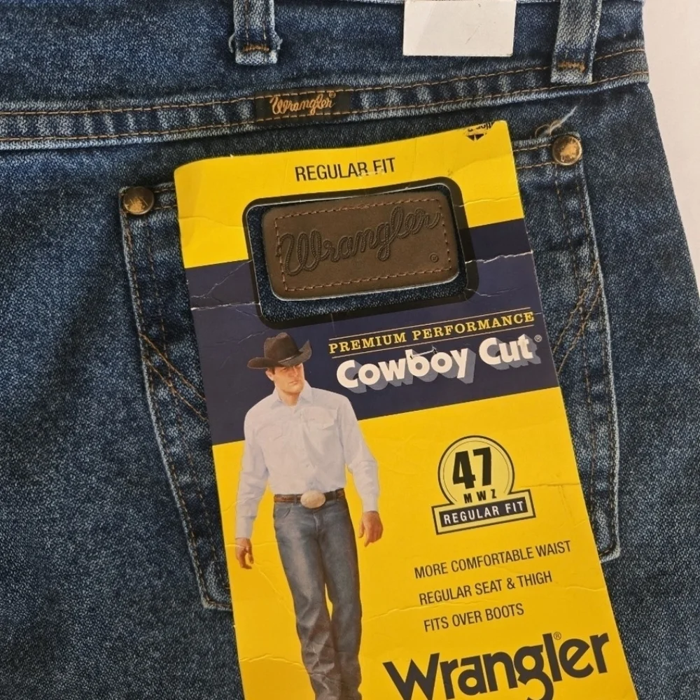 NWT Wrangler Men's Premium Performance Bootcut Jeans - Dark Blue.Size 38 × 34